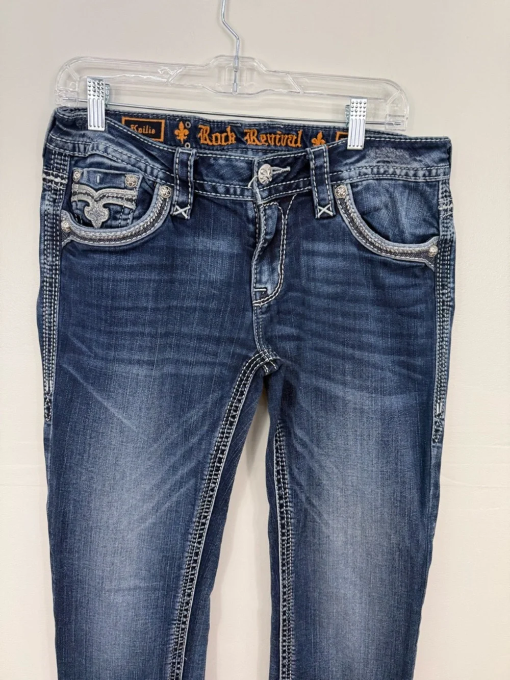 Rock Revival Kailie Straight Leg Dark Wash Jeans I23